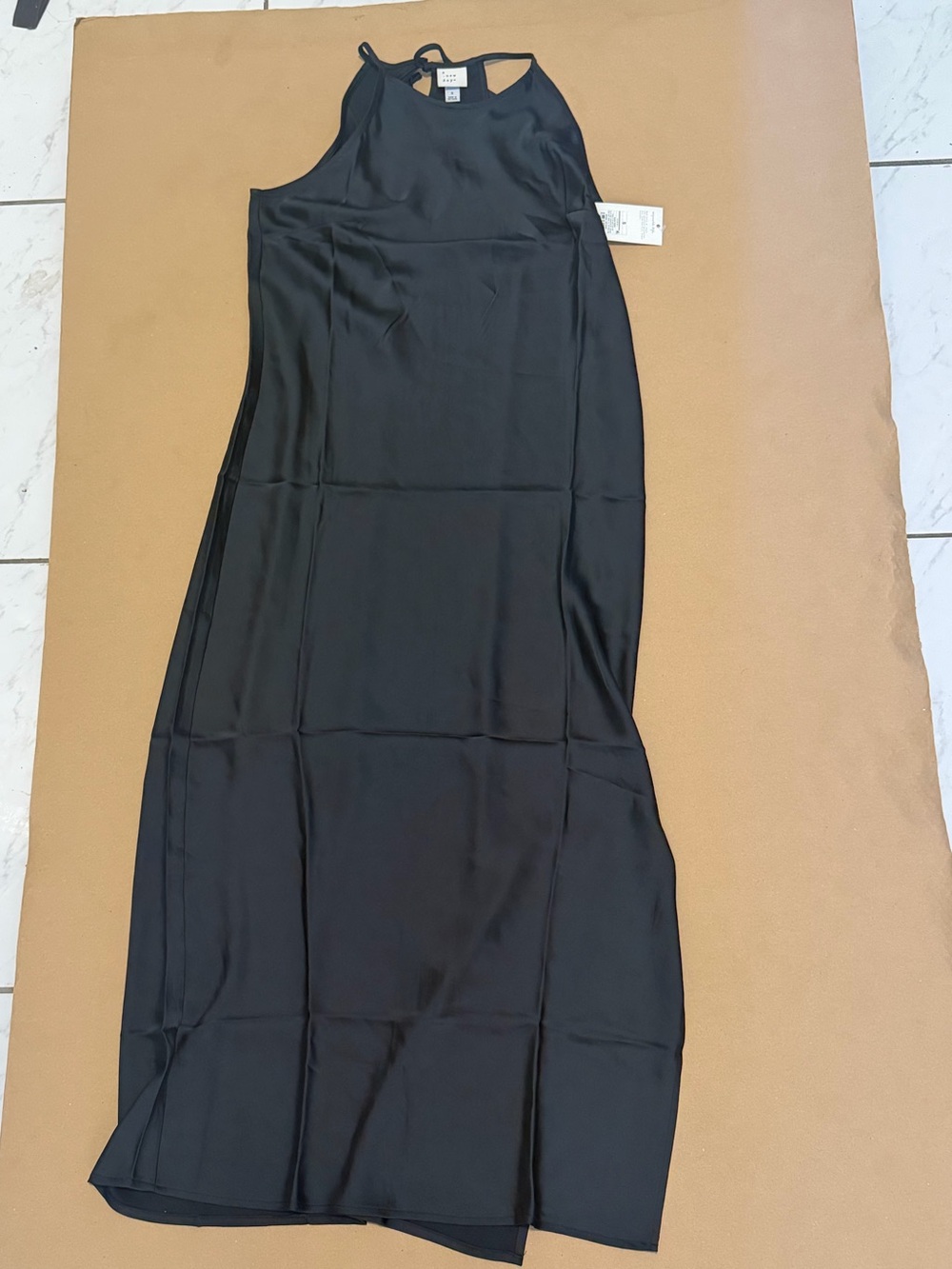 Black Satin Slip Dress A New Day Women's Size Small NWT